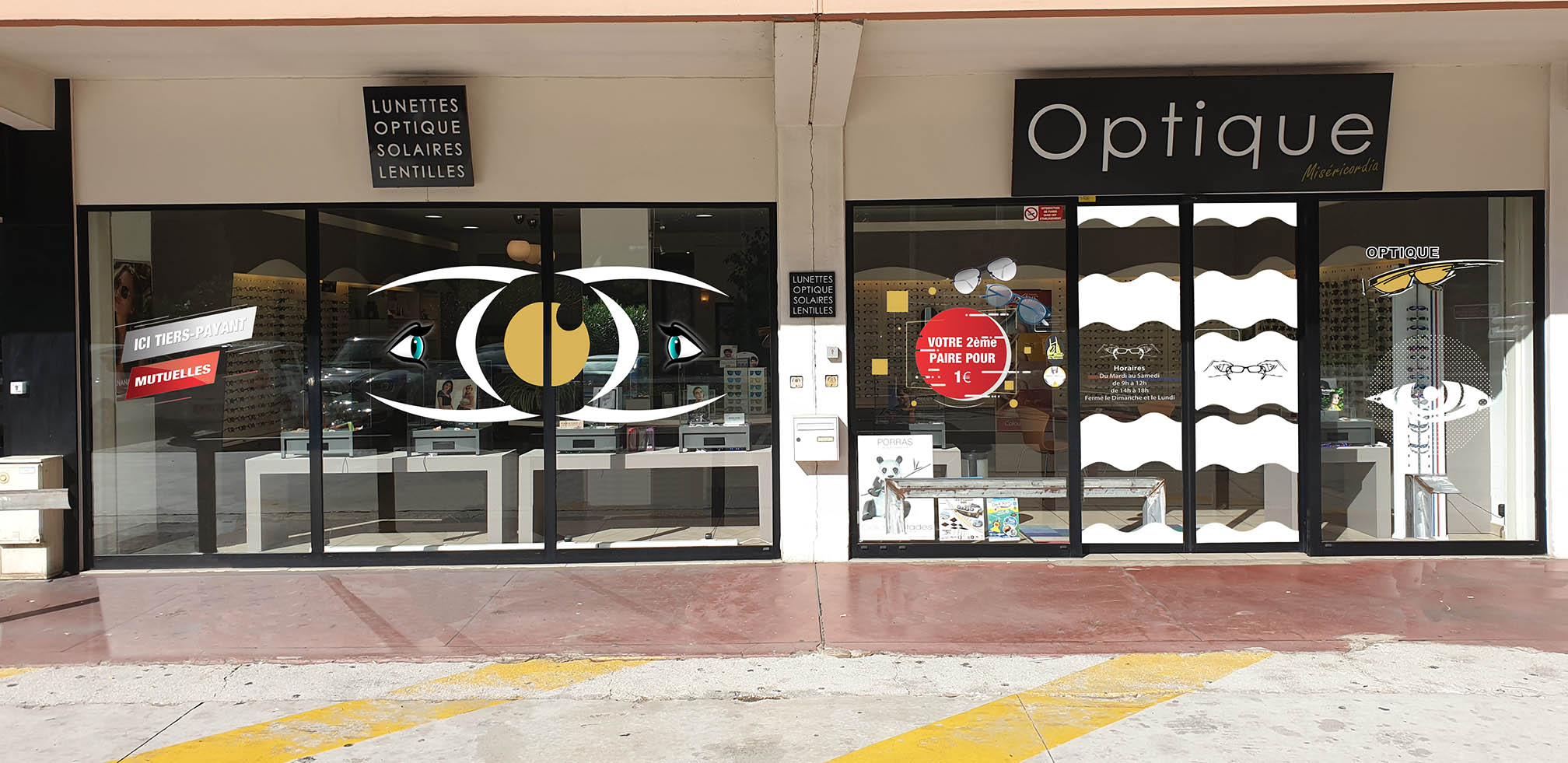 Marquages devanture opticien